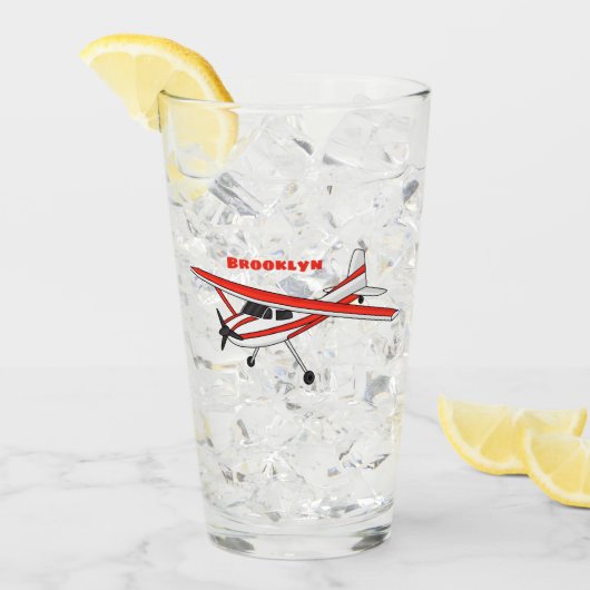 Cartoon vliegtuig glas (Voorkant ijs)