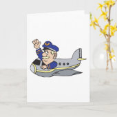 Cartoon vliegtuig kaart (Gele Bloem)