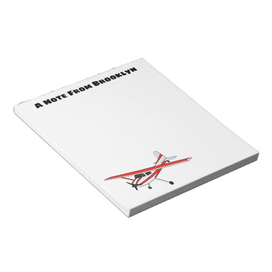 Cartoon vliegtuig notitieblok (Schuin)