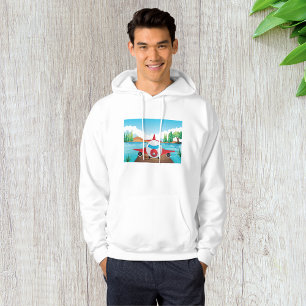 Cartoon Vliegtuig op Lake Dock Fun Travel Adventur Hoodie