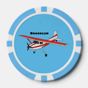 Cartoon vliegtuig poker chips