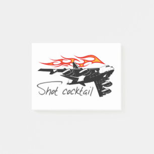 Cartoon vliegtuig post-it® notes