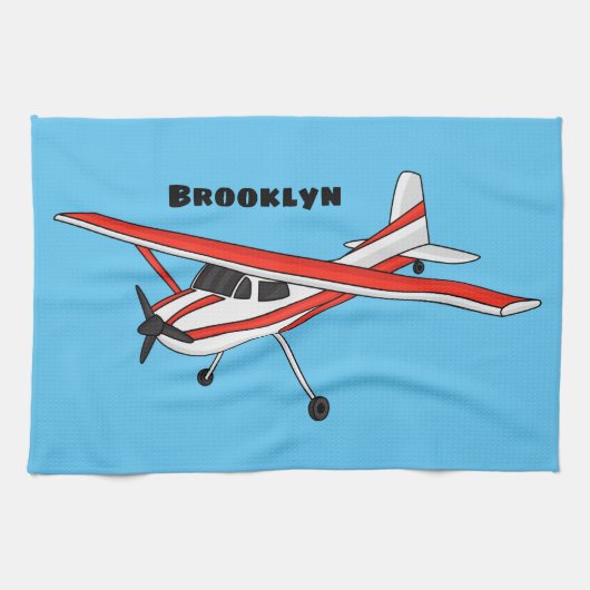 Cartoon vliegtuig theedoek (Horizontaal)