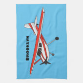 Cartoon vliegtuig theedoek (Verticaal)