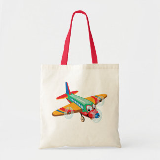 cartoon vliegtuig tote bag
