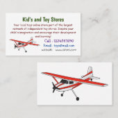 Cartoon vliegtuig visitekaartje (Voorkant / Achterkant)