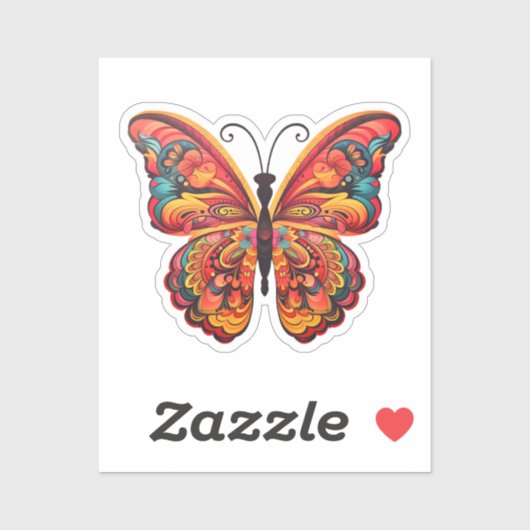 Cartoon vlinder sticker (Vel)