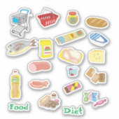 Cartoon voedsel sticker (Voorkant)