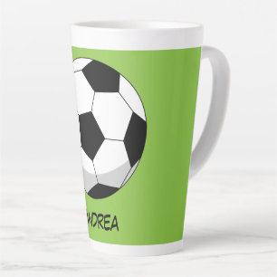 Cartoon Voetbal Jouw namen toevoegen Latte Mok