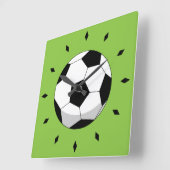 Cartoon Voetbal Vierkante Klok (Hoek)