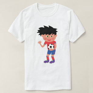 Cartoon Voetbalspeler Grafische T-Shirt