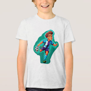 Cartoon Voetbalspeler Tri-Blend Shirt