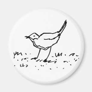 Cartoon Vogel Pen Kunst Tekening Magneet