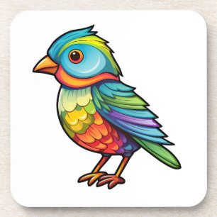 Cartoon vogelillustratie bier onderzetter