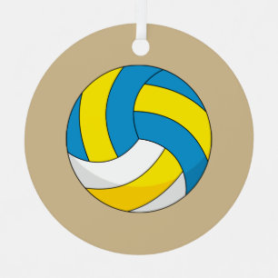 Cartoon Volleyball Ball Metalen Ornament