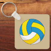 Cartoon Volleyball Ball Sleutelhanger (Voorkant)