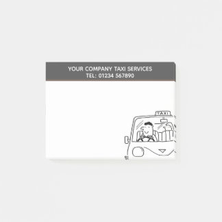 Cartoon voor autohire en Taxi Services aan persoon Post-it® Notes