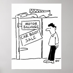 Cartoon voor autowrakken poster