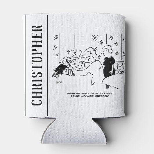 Cartoon voor behangselarij en thuisdecortering blikjeskoeler (Achterkant)