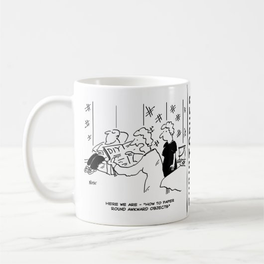 Cartoon voor behangselarij en thuisdecortering koffiemok (Links)