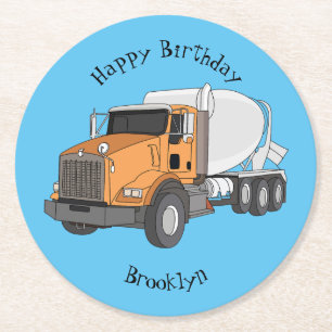 Cartoon voor betoncementmixing ronde kartonnen onderzetter