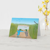 Cartoon voor de eendenjacht kaart (Gele Bloem)