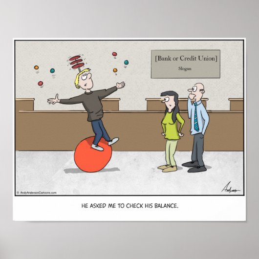 Cartoon voor evenwicht controleren die u kunt pers poster (Voorkant)
