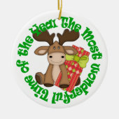 Cartoon voor geweldige tijd Moose Kinder Keramisch Ornament (Voorkant)