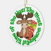 Cartoon voor geweldige tijd Moose Kinder Keramisch Ornament (Links)