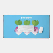 Cartoon voor het triozingend cute turnip bureaumat (Keyboard & Muis)