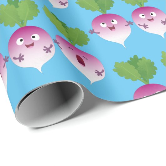 Cartoon voor het triozingend cute turnip cadeaupapier (Rol Hoek)