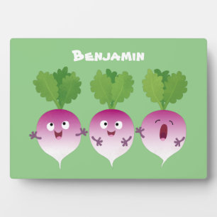 Cartoon voor het triozingend cute turnip fotoplaat