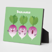 Cartoon voor het triozingend cute turnip fotoplaat (Zijkant)