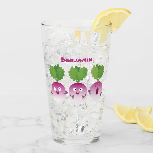 Cartoon voor het triozingend cute turnip glas (Achterkant ijs)