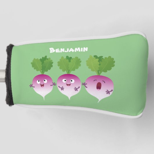 Cartoon voor het triozingend cute turnip golfheadcover (Voorkant)