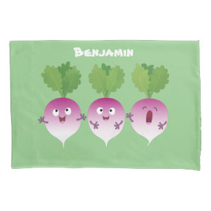 Cartoon voor het triozingend cute turnip kussensloop