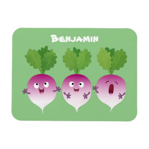 Cartoon voor het triozingend cute turnip magneet