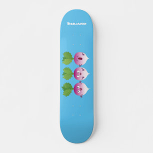 Cartoon voor het triozingend cute turnip skateboard