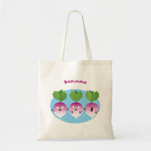 Cartoon voor het triozingend cute turnip tote bag