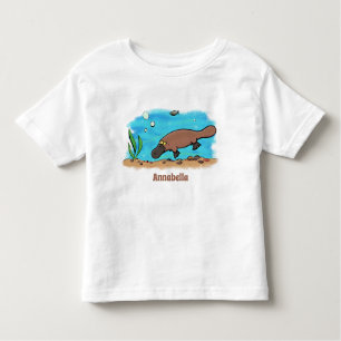 Cartoon voor het zwemmen van cute platypus kinder shirts