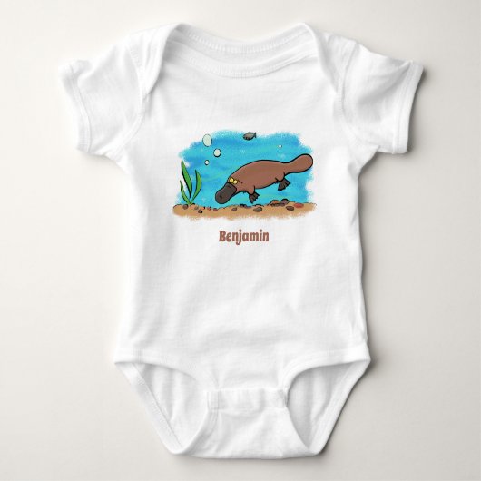 Cartoon voor het zwemmen van cute platypus romper (Voorkant)