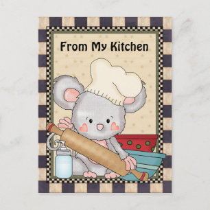 Cartoon voor muis koken leuk briefkaart