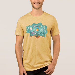 Cartoon voor onderwaterleven in de oceaan Tri-Blend shirt
