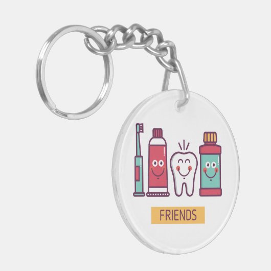 Cartoon voor orale toediening sleutelhanger (Voorkant Links)
