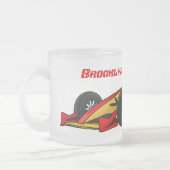 Cartoon voor racewagens met hoge snelheid matglas koffiemok (Links)