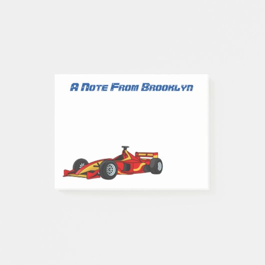 Cartoon voor racewagens met hoge snelheid post-it® notes (Voorkant)
