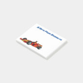 Cartoon voor racewagens met hoge snelheid post-it® notes (Schuin)
