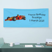 Cartoon voor racewagens met hoge snelheid spandoek (Beurs)