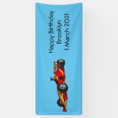 Cartoon voor racewagens met hoge snelheid spandoek (Verticaal)