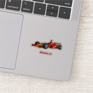 Cartoon voor racewagens met hoge snelheid sticker